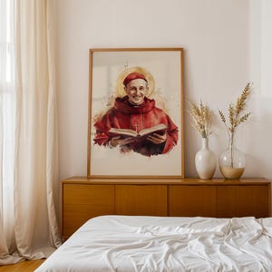 Saint Bonaventure Framed Poster | Modern Watercolor Catholic Wall Art image 13