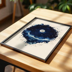 Gerahmtes Poster „Die Erschaffung der Sterne und des Mondes“ | Moderne christliche Wandkunst Bild 6