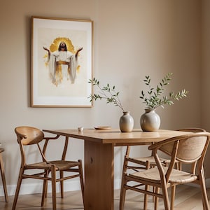 Art imprimable de Jésus-Christ, le grand prêtre | Décoration murale catholique moderne à l'aquarelle image 8