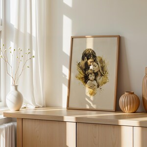 The Holy Family — Together Framed Poster | Minimalist Catholic Wall Art image 2