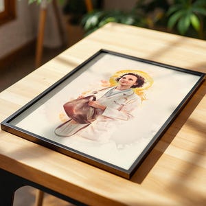 Saint Gianna Molla Framed Poster | Minimalist Catholic Wall Art | Modern Religious Decor image 4