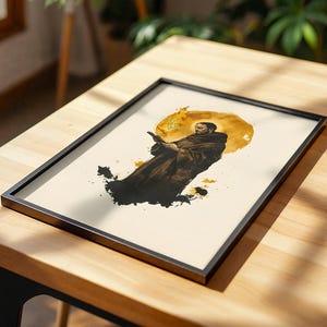 Stampa artistica di San Giovanni della Croce / Decorazione murale cattolica moderna ad acquerello immagine 5