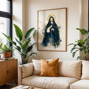 Saint Bridget of Sweden Printable Art | Watercolor Catholic Wall Decor image 6