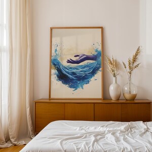 De schepping van de zee en de hemel | Ingelijste poster | Minimalistische katholieke muurdecoratie afbeelding 13