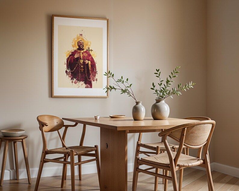 Arte imprimible de San Ignacio de Antioquía / Decoración católica de pared en acuarela imagen 9