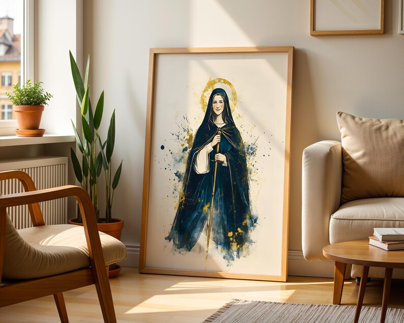 Saint Bridget of Sweden Framed Poster | Minimalist Catholic Wall Art image 2
