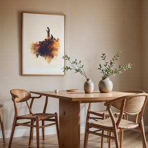 Die Versuchung in der Wüste Gerahmtes Poster | Moderne katholische minimalistische Wandkunst Bild 13