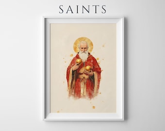 Saint Nicholas of Myra Framed Poster | Minimalist Catholic Wall Art