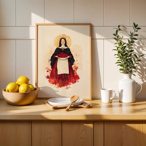 Poster incorniciato di Santa Elisabetta d'Ungheria / Decorazione murale cattolica minimalista immagine 13