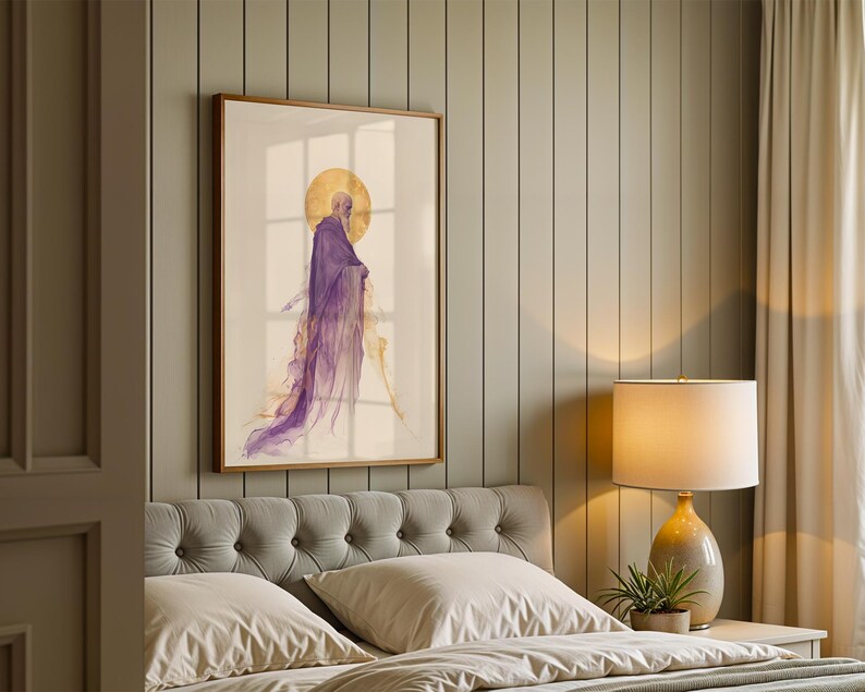 Saint Germanus of Paris Printable Art | Modern Watercolor Catholic Wall Decor image 5