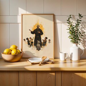 Saint John Bosco Framed Poster | Modern Watercolor Catholic Wall Art image 11