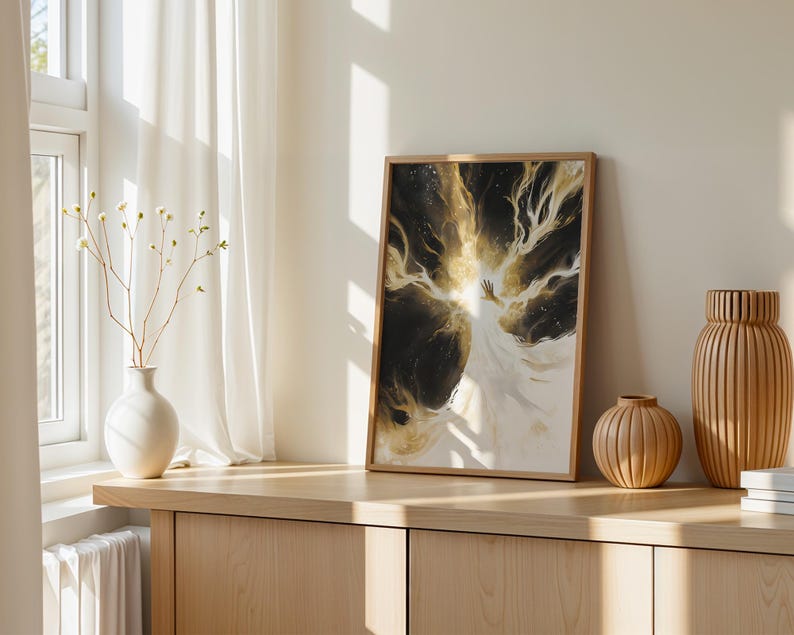 La Création de la Lumière - Art Imprimable | Décoration Murale Catholique Moderne à l'Aquarelle image 4