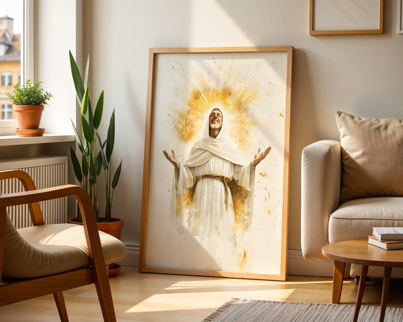 Saint Bernard of Clairvaux Framed Poster | Minimalist Catholic Wall Art image 2