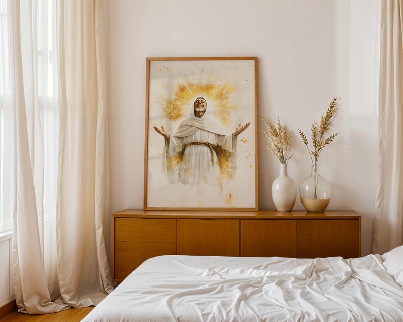 Saint Bernard of Clairvaux Printable Art | Modern Watercolor Catholic Wall Decor image 8