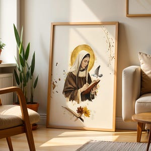 Saint Teresa of Avila Framed Poster | Modern Catholic Wall Art image 4