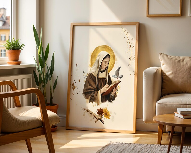 Saint Teresa of Avila Framed Poster | Modern Catholic Wall Art image 4