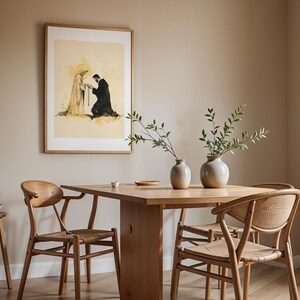 Our Lady Gives the Rosary to Saint Dominic Framed Poster | Minimalist Catholic Watercolor Wall Art image 14