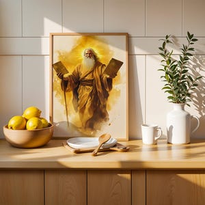 Moses-Kunstdrucke | Moderne katholische Wanddekoration im Aquarellstil Bild 7