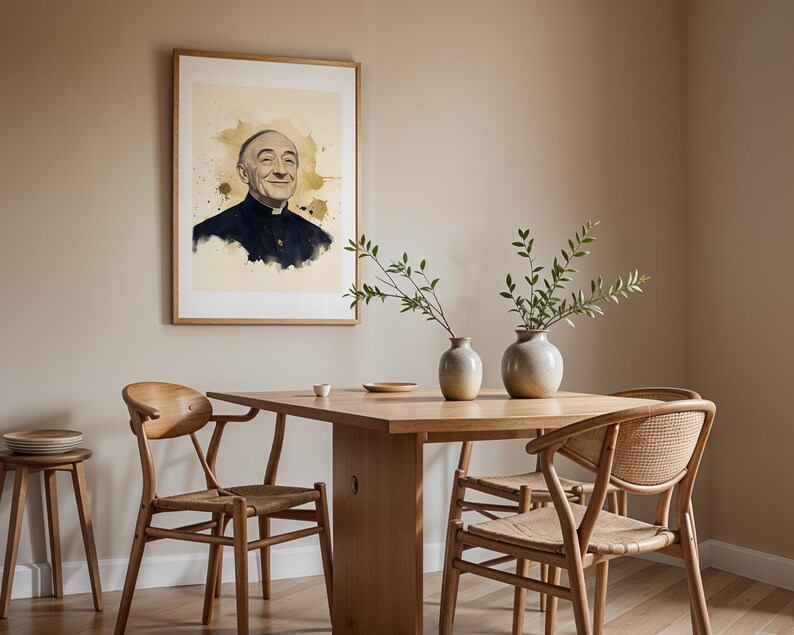 Arte imprimível de São João Batista de Rossi | Decoração de parede católica em aquarela imagem 8
