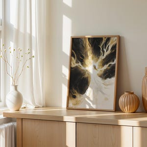 Poster incorniciato "La Creazione della Luce" / Opera d'arte cattolica moderna ad acquerello da appendere al muro immagine 4