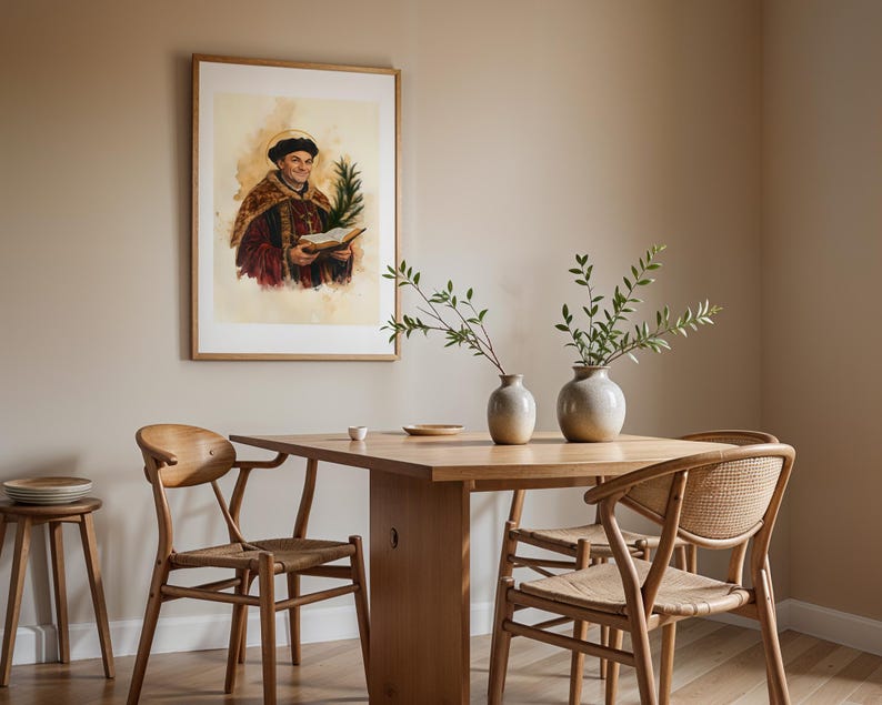 Saint Thomas More Printable Art | Modern Watercolor Catholic Wall Decor image 7