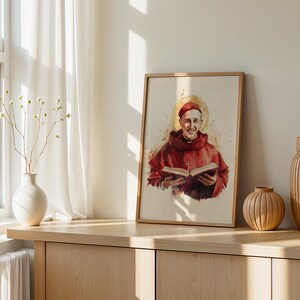 Saint Bonaventure Printable Art | Modern Watercolor Catholic Wall Decor image 4