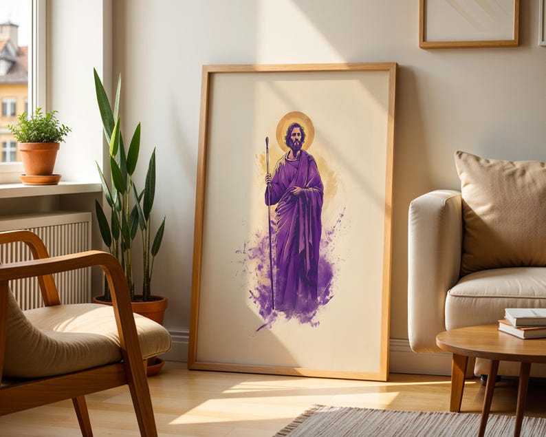 Saint Jude Thaddaeus Framed Poster | Modern Catholic Wall Art | Religious Decor image 3