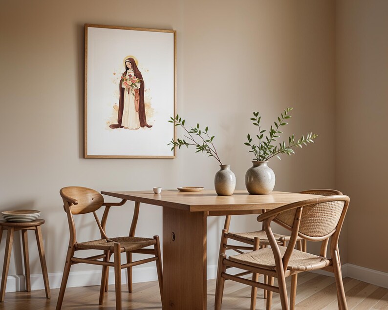 Saint Therese of Lisieux Framed Poster | Minimalist Catholic Wall Art image 11