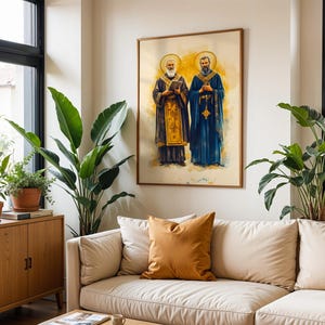 Saint Cyril and Methodius Printable Art | Modern Watercolor Catholic Wall Decor image 6
