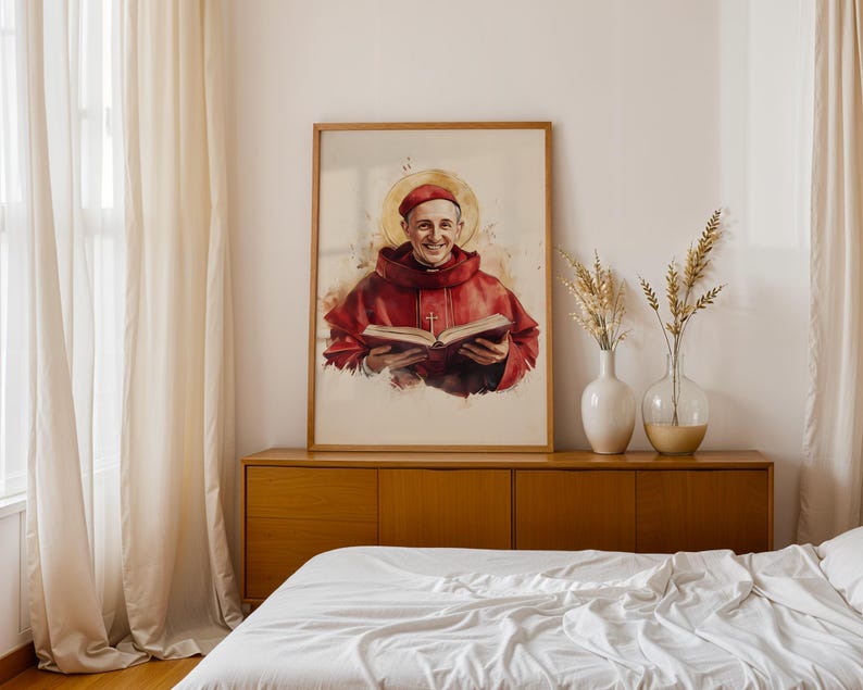Saint Bonaventure Printable Art | Modern Watercolor Catholic Wall Decor image 8