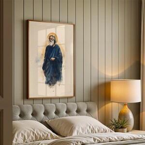 Inramad poster med aposteln Sankt Andreas | Minimalistisk katolsk väggkonst bild 14