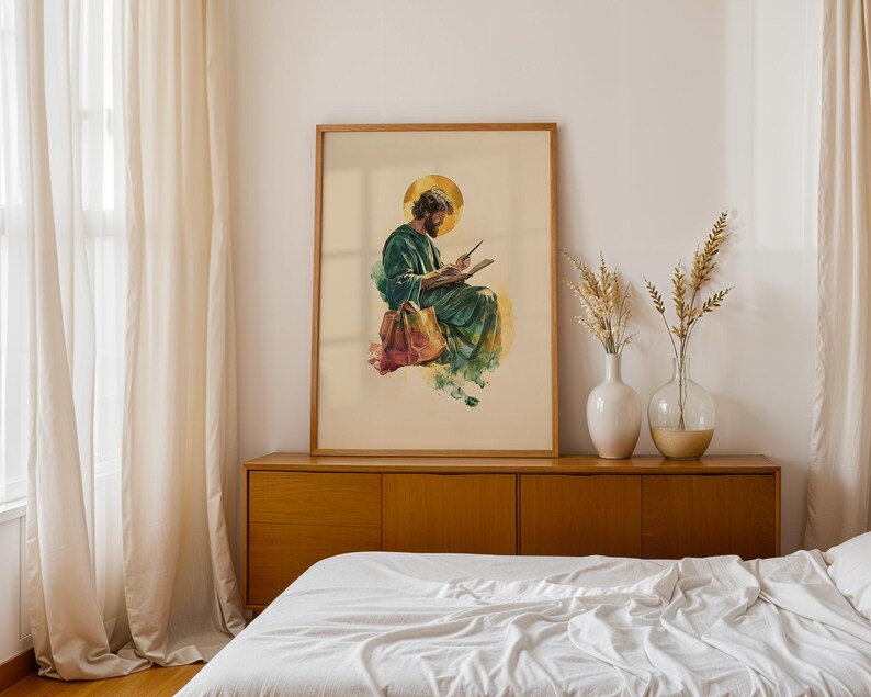 Utskrivbar konst av aposteln Matteus | Akvarell katolsk väggdekoration bild 9