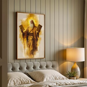 Moses-Kunstdrucke | Moderne katholische Wanddekoration im Aquarellstil Bild 3