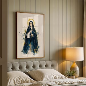 Saint Bridget of Sweden Printable Art | Watercolor Catholic Wall Decor image 3