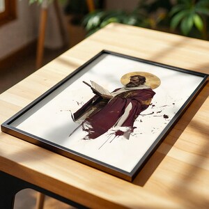 Afdrukbare kunst Saint Paul de Apostel | Modern aquarel katholiek muurdecor afbeelding 4