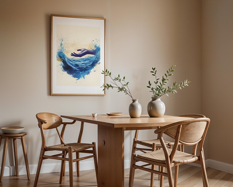 De schepping van de zee en de hemel | Ingelijste poster | Minimalistische katholieke muurdecoratie afbeelding 14