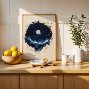 The Creation of the Stars and Moon Printable Art | Modern Watercolor Christian Wall Decor image 7