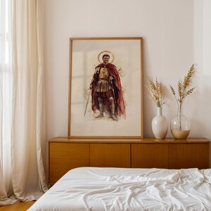 Póster enmarcado de San Martín de Tours / Arte mural católico minimalista imagen 10