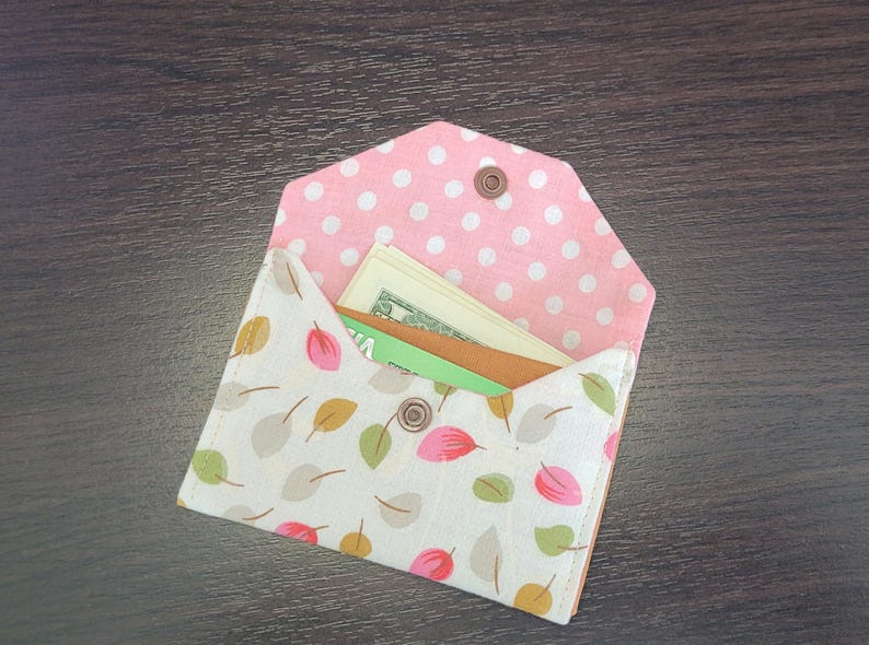Card Wallet Sewing Pattern, Envelope Flap Coin Purse PDF (Digital Download) wlt001 image 3