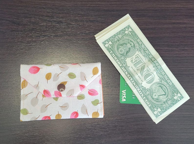 Card Wallet Sewing Pattern, Envelope Flap Coin Purse PDF (Digital Download) wlt001 image 5