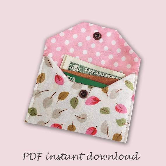 Card Wallet Sewing Pattern, Envelope Flap Coin Purse PDF (Digital Download) wlt001