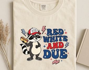 Red White And Due Shirt, Funny 4th of July Maternity Tee, Pregnant Mom Patriotic Gift