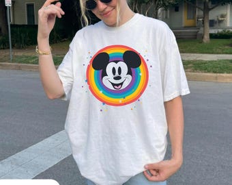 Chemise Disney Pride, t-shirt Mickey arc-en-ciel, chemise Disney Pride Month, t-shirt LGBTQ Disney, chemise Disney Gay Pride, t-shirt arc-en-ciel fierté