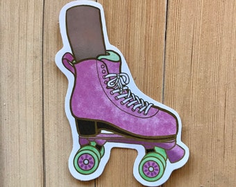 Roller Skate Vinyl Sticker WITH and WITHOUT TEXT, Laptop Decal, Roller Derby Sticker, Roller Skating