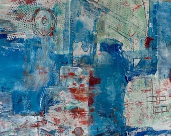 キャンバスボードにアクリル絵具