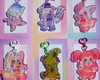 Llavero de epoxi con purpurina de Five Nights at Freddy's