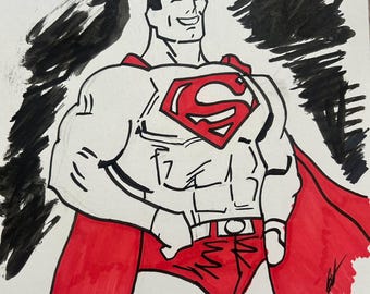 Alkohol Marker / Tinte Held und Bösewicht Zeichnungen Mann Frau