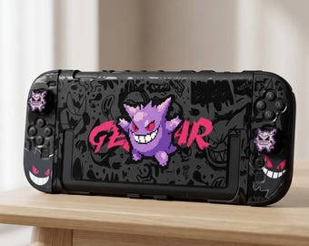 Gengar Nintendo Switch 2 Hülle, Kawaii Pokémon Anime Switch Cover, Schutzhülle, Geschenk für Gamer, Gaming Zubehör