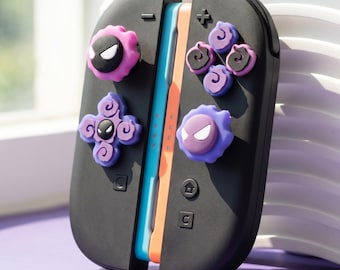 Gastly Nintendo Switch Thumb Grips & ABXY Button Set, Custom Joycon Caps for Switch 2 OLED Lite, Cute Gaming Accessories