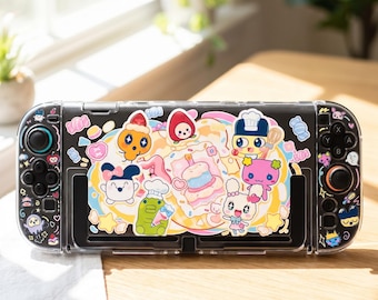 Tamagotchi Nintendo Switch Case, Kawaii Anime Protective Cover for Switch 1 OLED 2, Dockable Cute Console Shell, Gamer Gift